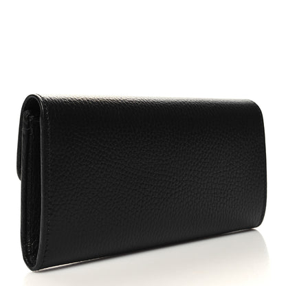 Gucci Dollar Calfskin Interlocking G Continental Wallet Black 3 of 9