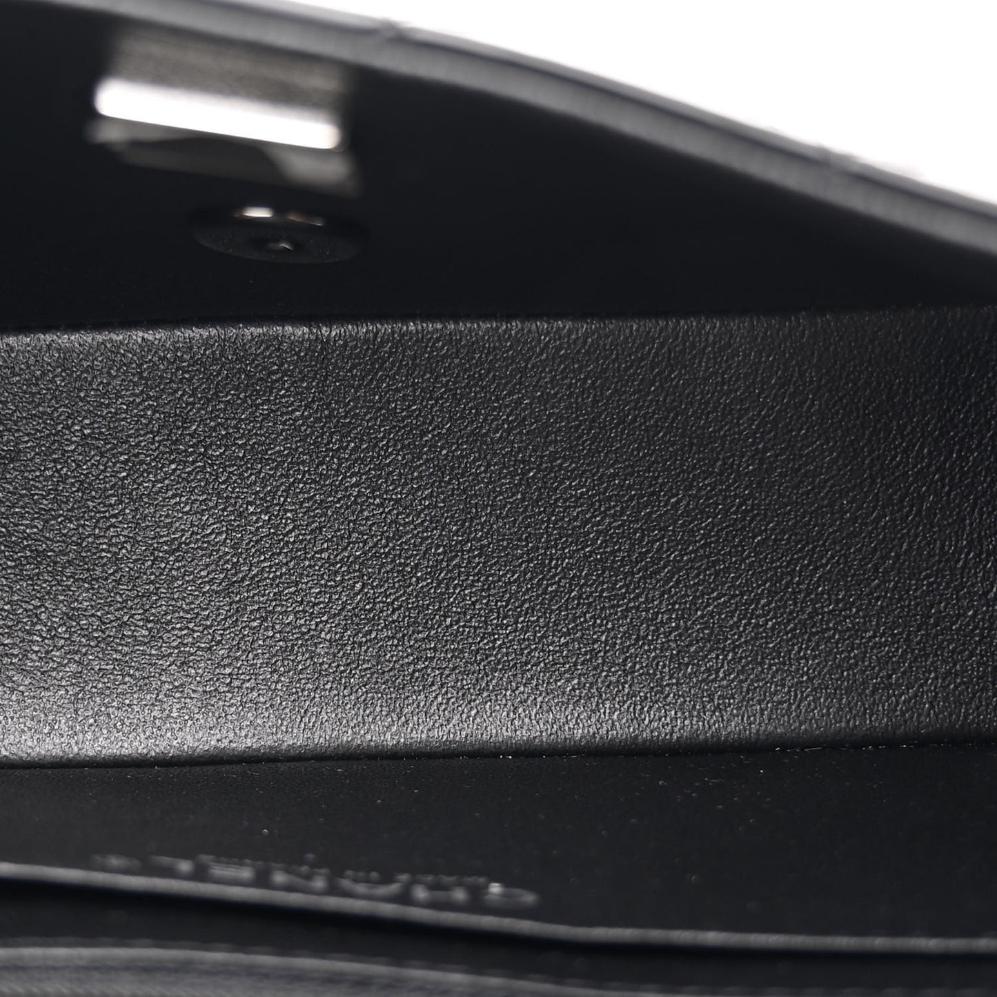 Patent Calfskin Quilted Mini Rectangular Flap So Black