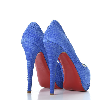 Christian Louboutin Watersnake Altadama 140 Pumps 37 Royal Blue 3 of 9