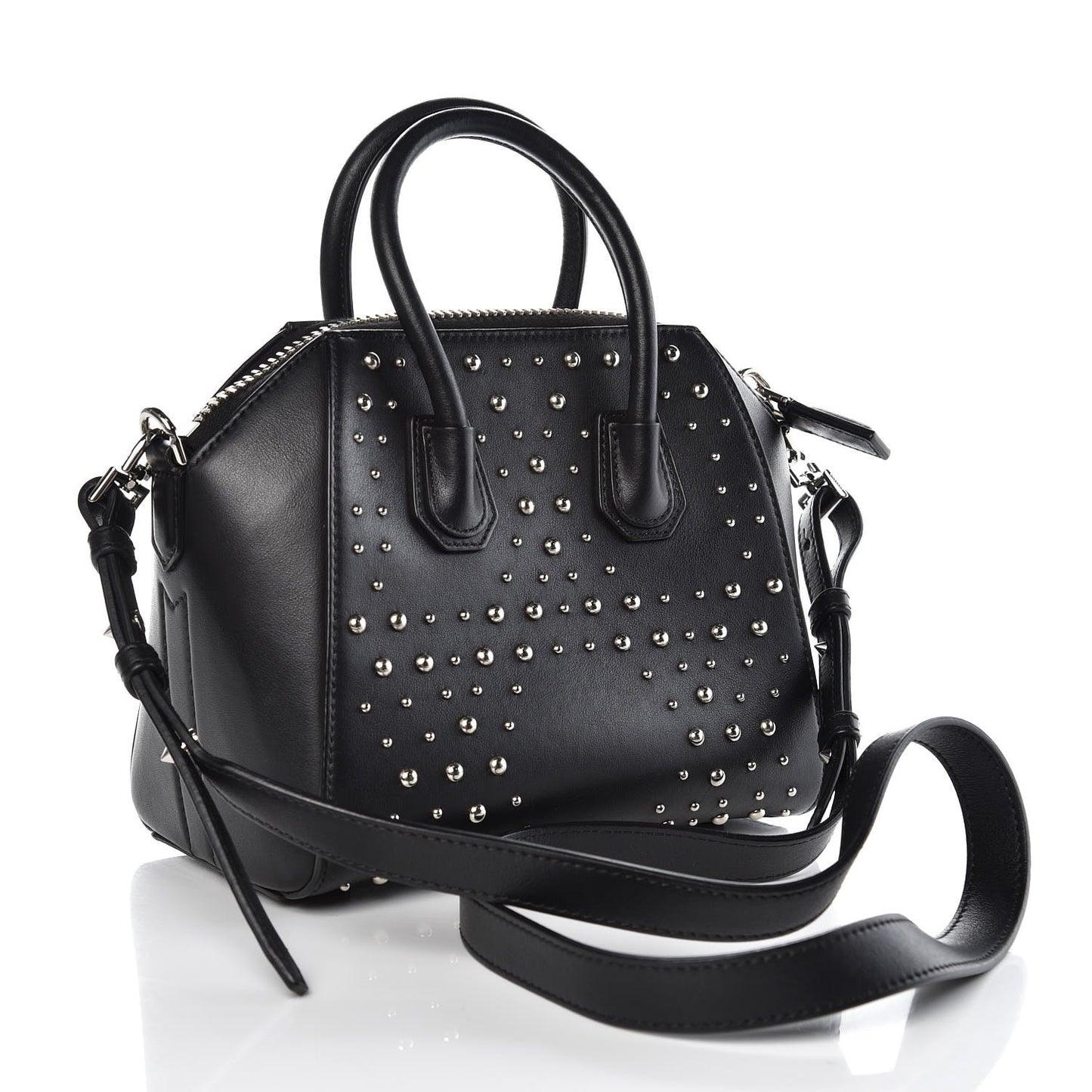 Smooth Calfskin Mini Studded Antigona Black