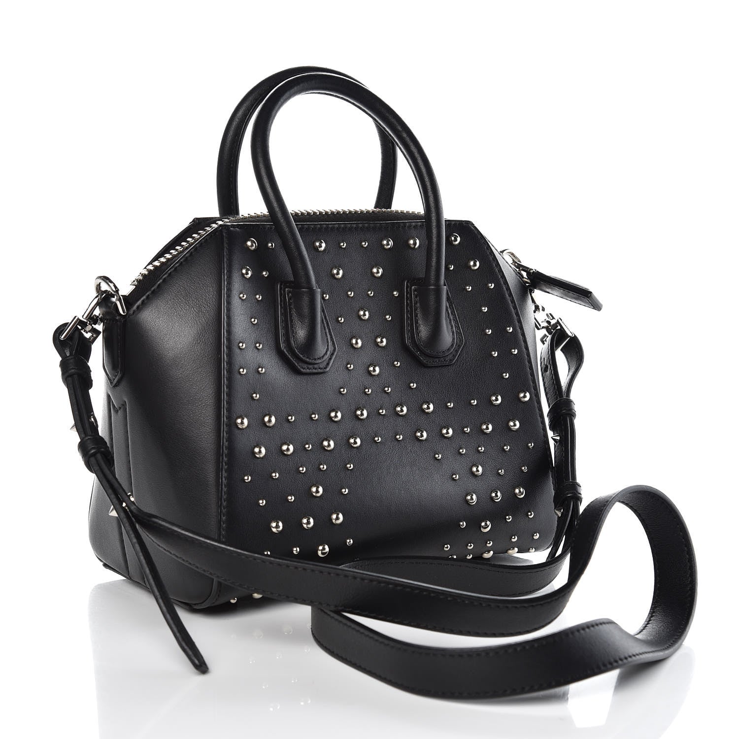 Givenchy Smooth Calfskin Mini Studded Antigona Black 3 of 7