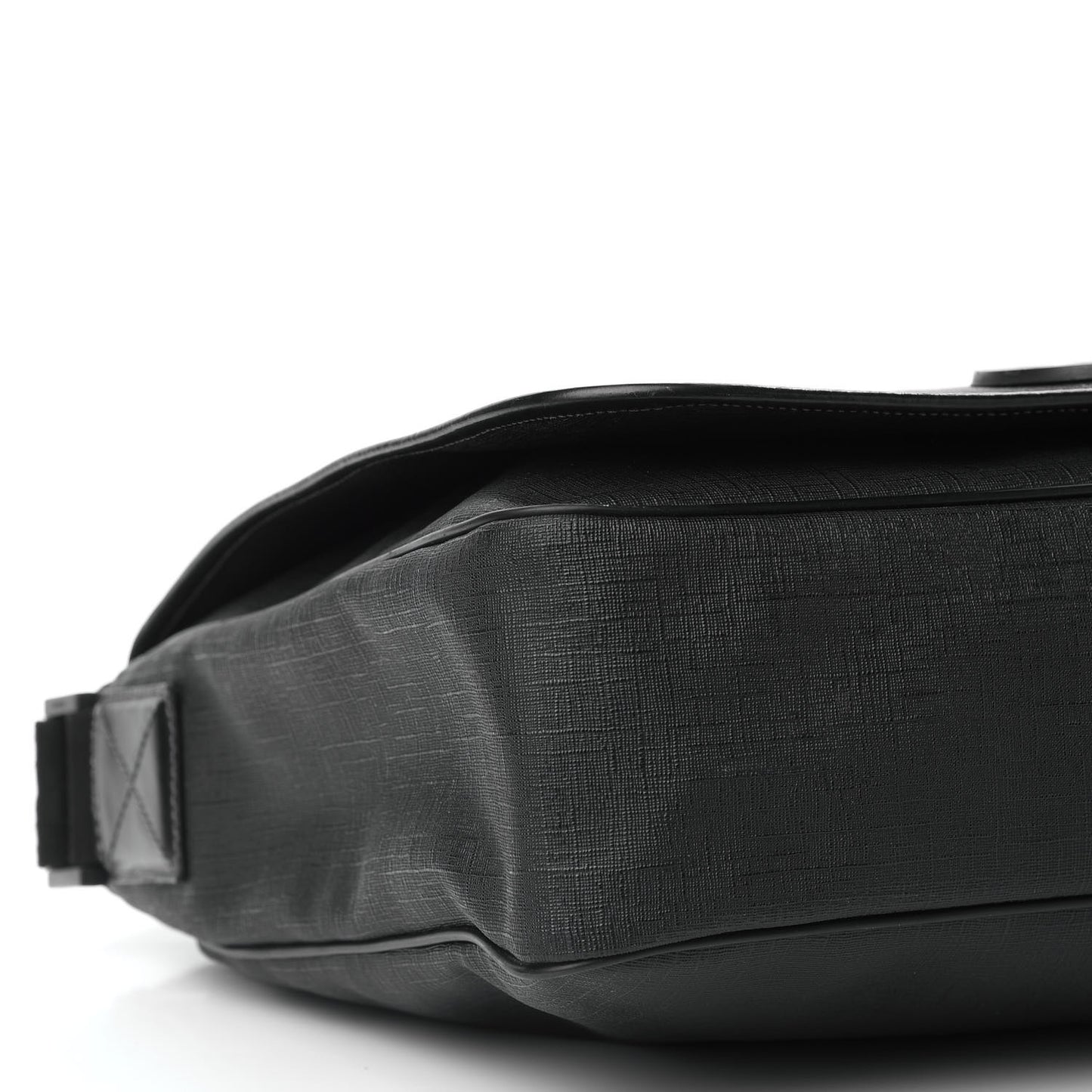 Coated Canvas Interlocking G Large Flap Messenger Bag Black