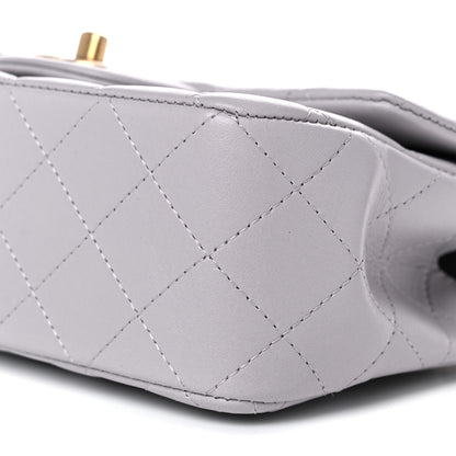 Chanel Lambskin Quilted Mini Top Handle Rectangular Flap Grey 9 of 10