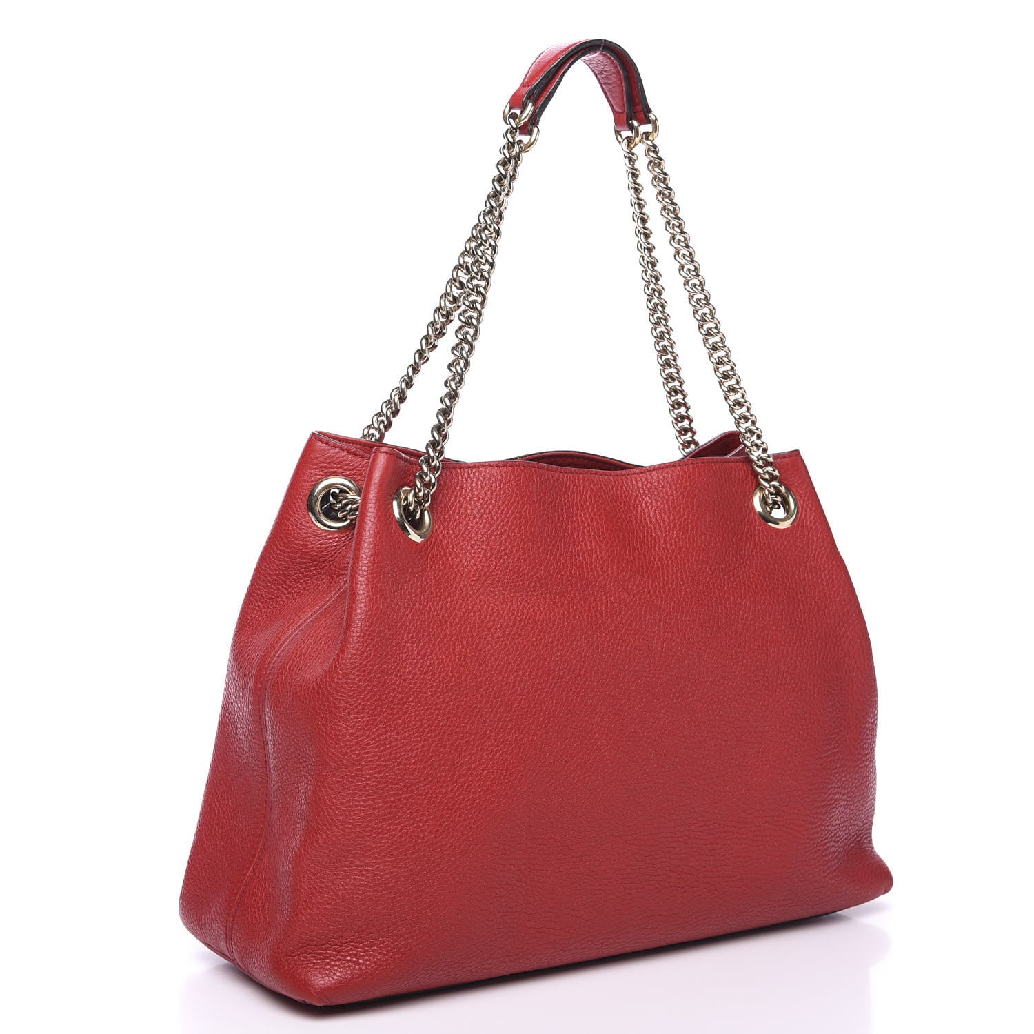 Gucci Pebbled Calfskin Medium Soho Chain Shoulder Bag Red 2 of 10