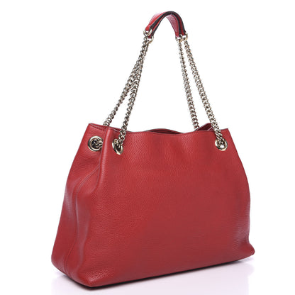 Gucci Pebbled Calfskin Medium Soho Chain Shoulder Bag Red 2 of 10