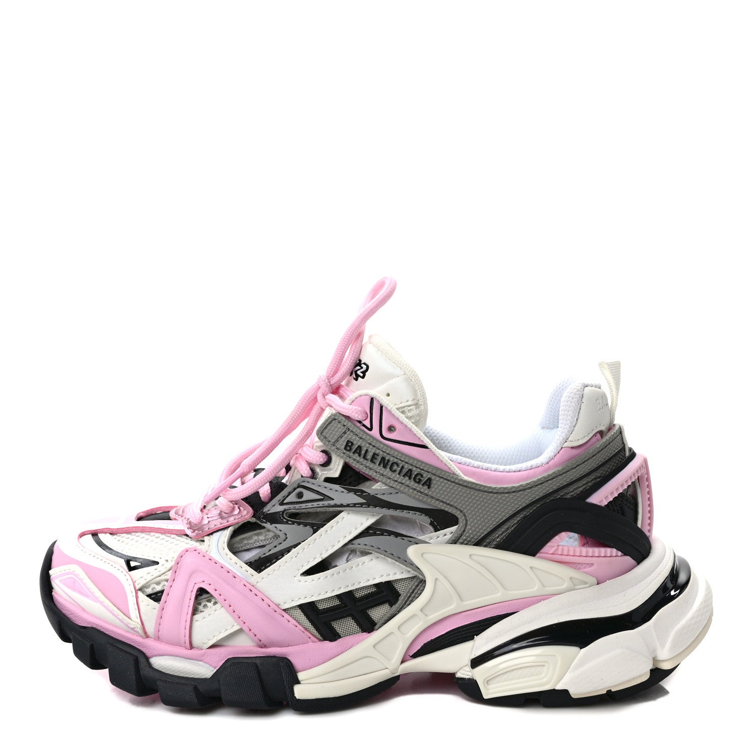 Balenciaga Rubber Mesh Tri-Color Womens Track.2 Open Sneakers 35 Pink Grey White 1 of 7