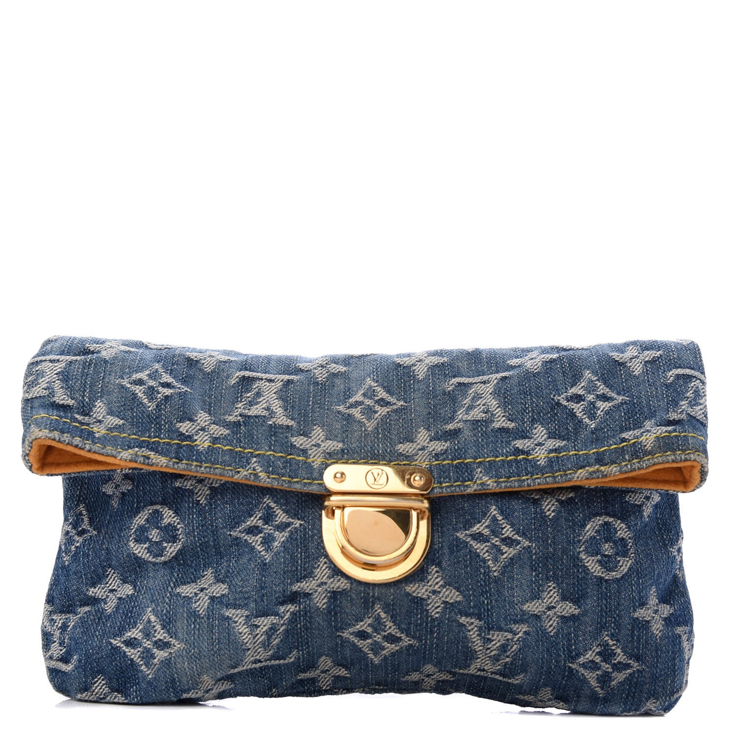 Louis Vuitton Monogram Denim Pochette Plat Clutch Blue 1 of 6