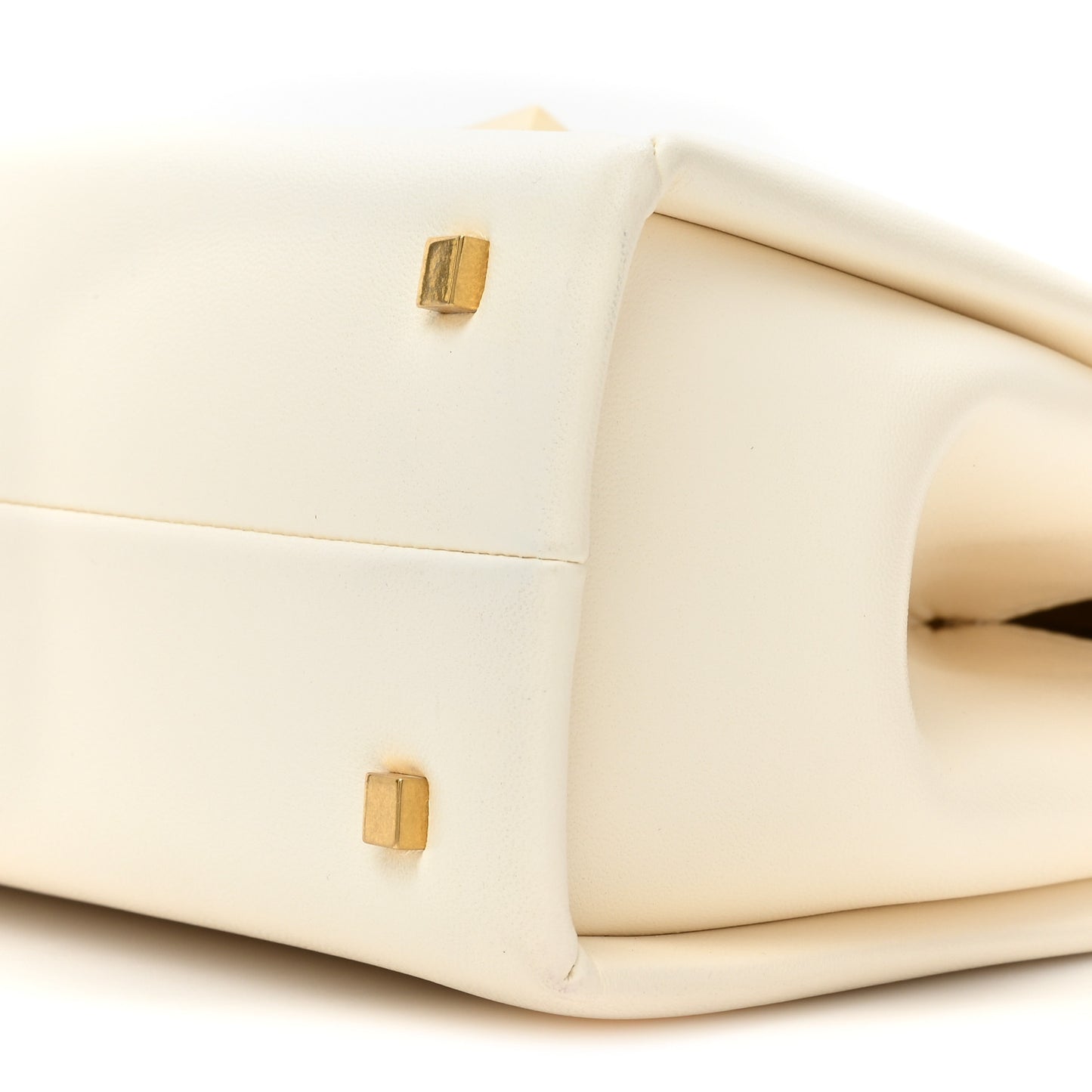 Nappa Small One Stud Top Handle Bag Ivory