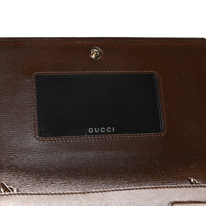 Gucci GG Supreme Monogram Script Logo Heart Wallet on Chain Beige Brown 10 of 13