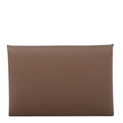 Hermes Epsom Calvi Card Case Etoupe 1 of 7