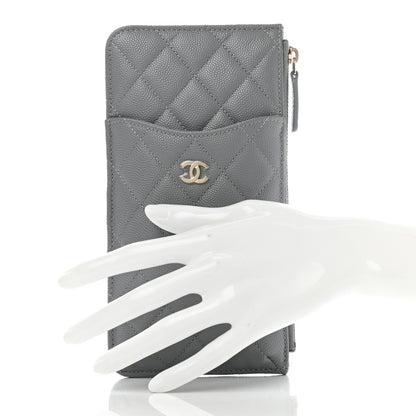 Chanel Caviar Quilted Classic iPhone Pouch Grey 2 of 8