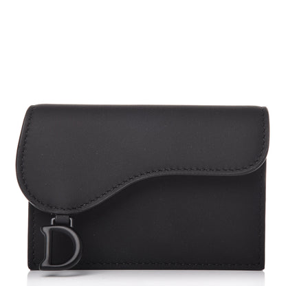Christian Dior Ultra Matte Calfskin Saddle Card Holder Black 1 of 9