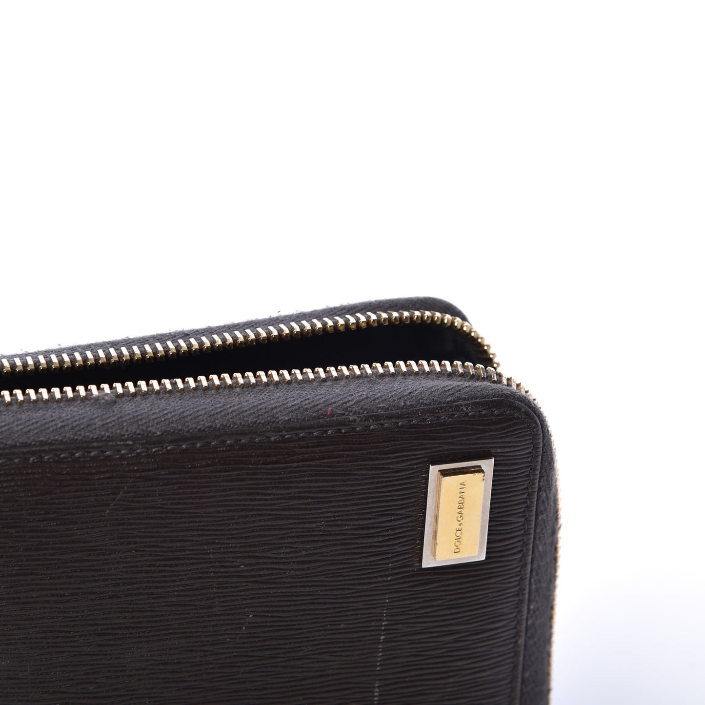 Calfskin Large Vertical Zip Around Wallet Brown