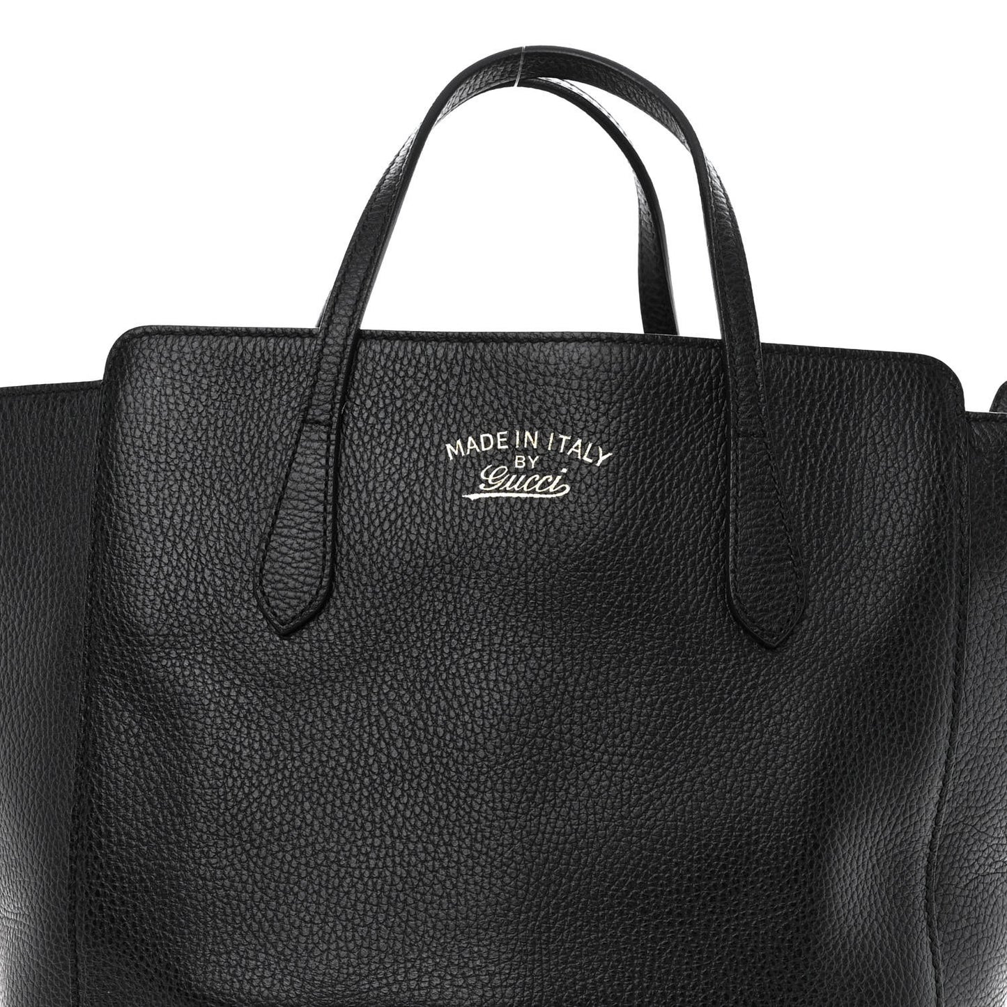 Dollar Calfskin Medium Swing Top Handle Bag Black