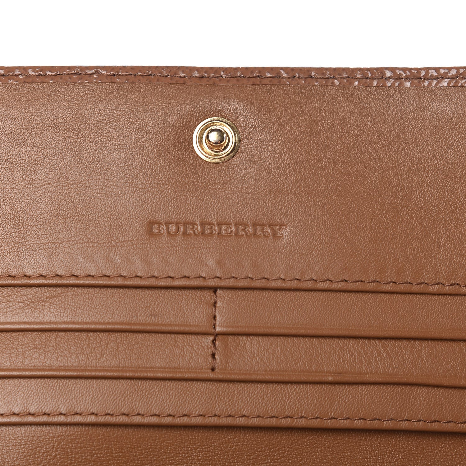 Burberry Patent Haymarket Check Penrose Continental Wallet Light Brown 6 of 13