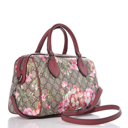 Gucci GG Supreme Monogram Blooms Small Boston Beige Multicolor Dry Rose 4 of 10