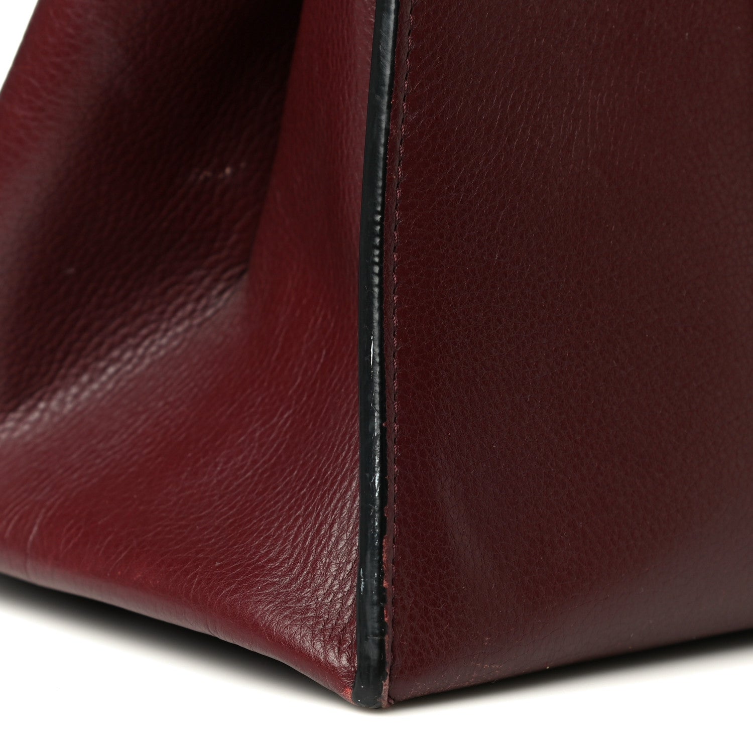 Celine Drummed Calfskin Large Edge Shoulder Bag Burgundy 26 of 32