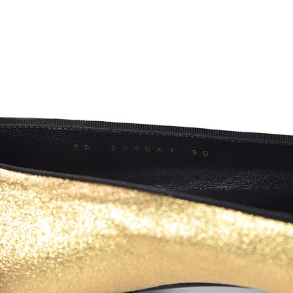 Saint Laurent Metallic Calfskin Smoking Slipper Flat Loafers 38 Gold 10 of 14