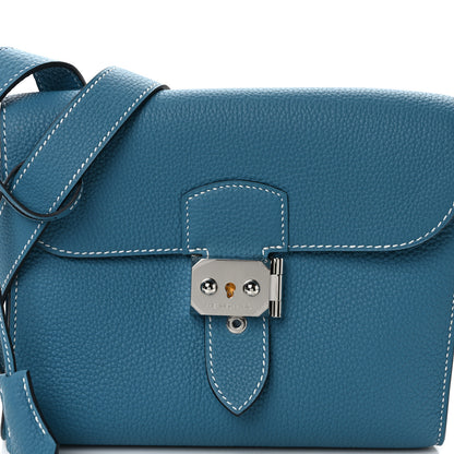 Hermes Togo Sac A Depeches 21 Messenger Bag New Blue Jean 7 of 11