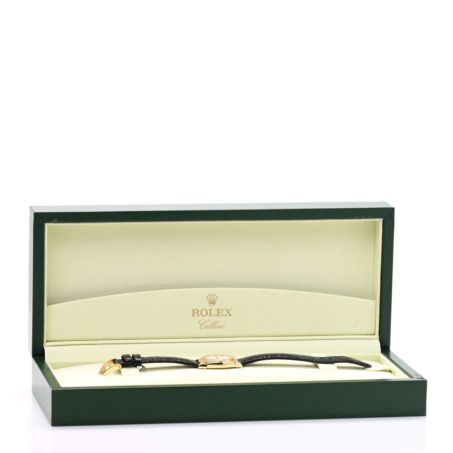 Rolex 18K Yellow Gold Alligator 26mm Cellini Manual Winding Watch White 5310 5 of 5