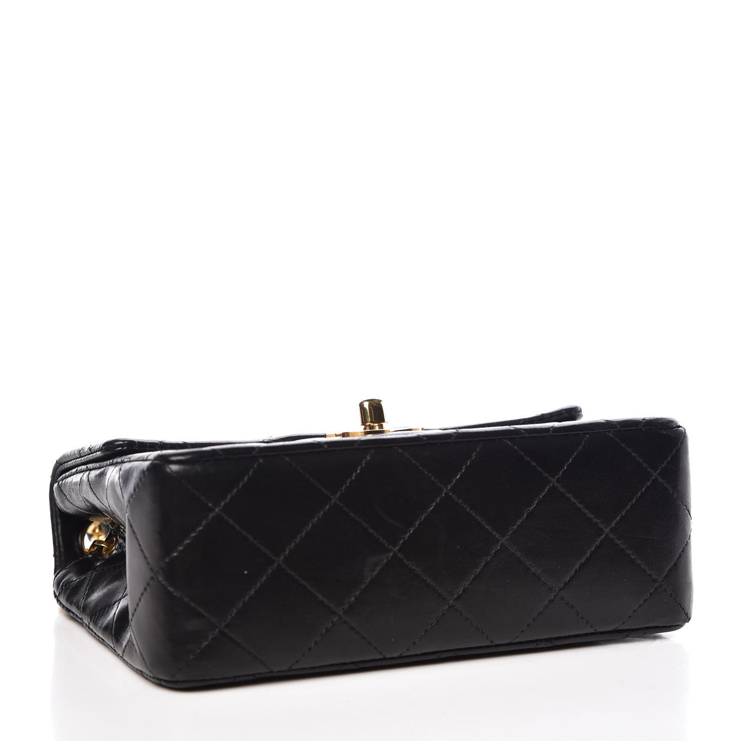 Lambskin Quilted Mini Square Flap Black