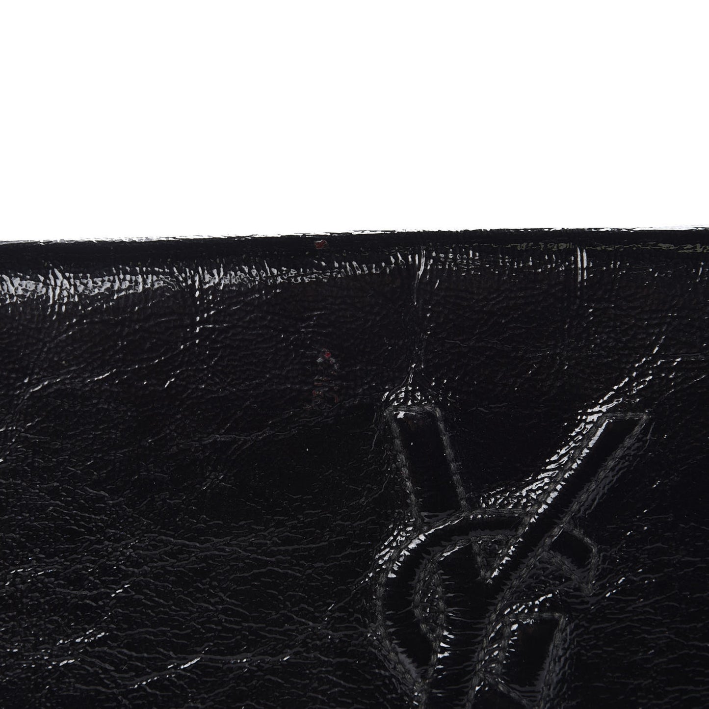 Textured Patent Monogram Large Belle De Jour Clutch Black