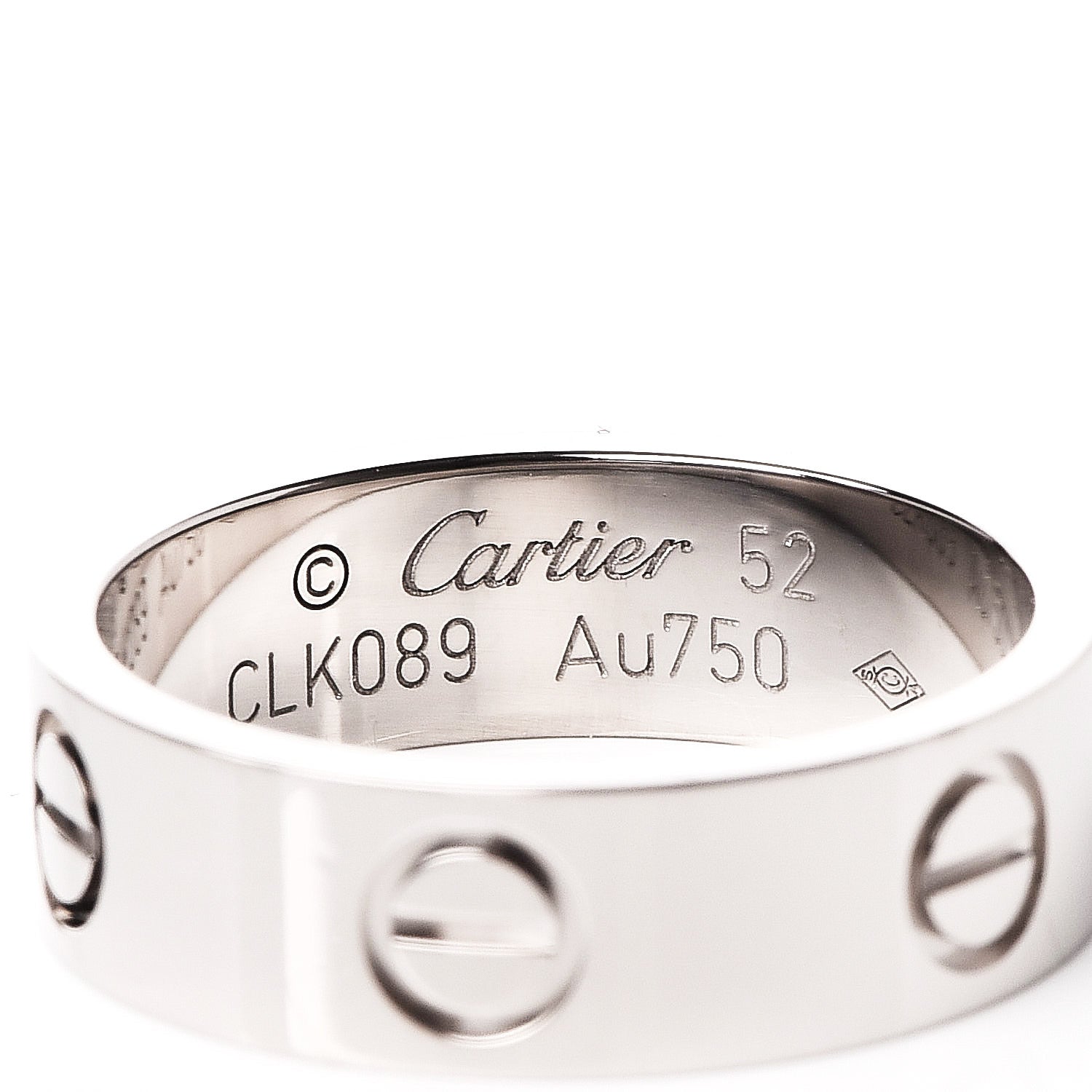 Cartier 18K White Gold 5.5mm LOVE Ring 52 6 4 of 5