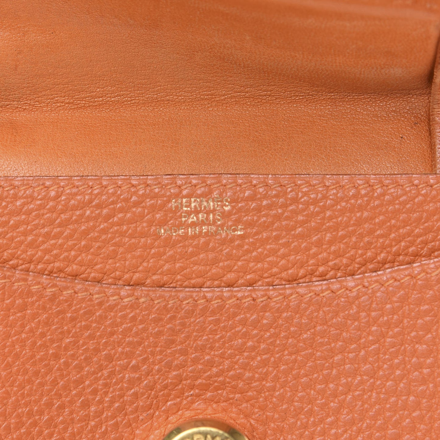 Togo Dogon Card Case Key Holder Orange