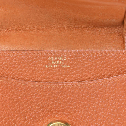 Hermes Togo Dogon Card Case Key Holder Orange 5 of 9