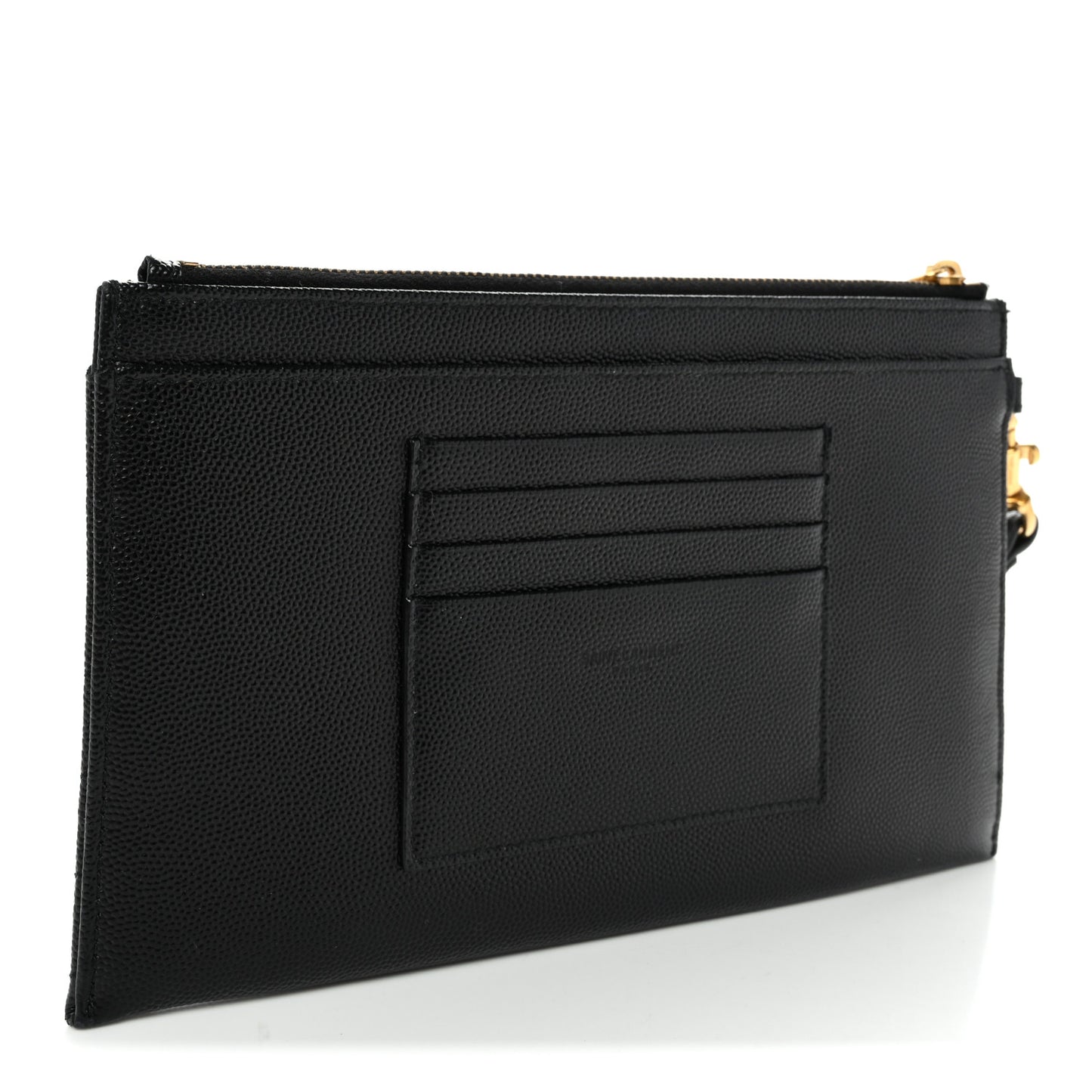 Grain De Poudre Chevron Monogram Large Bill Pouch Black