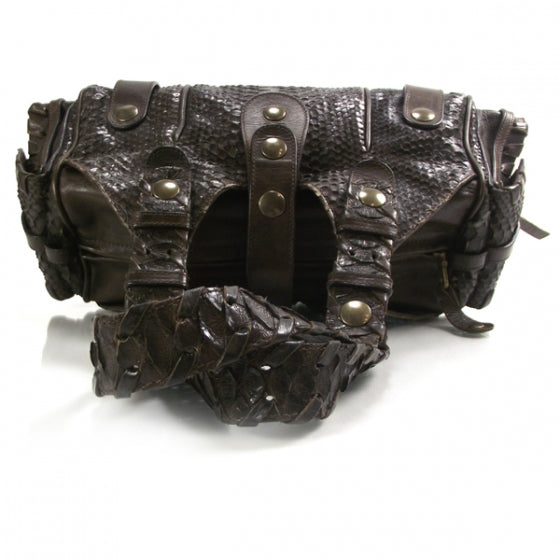 Chloe Python Silverado Shoulder Bag Dark Brown 6 of 12