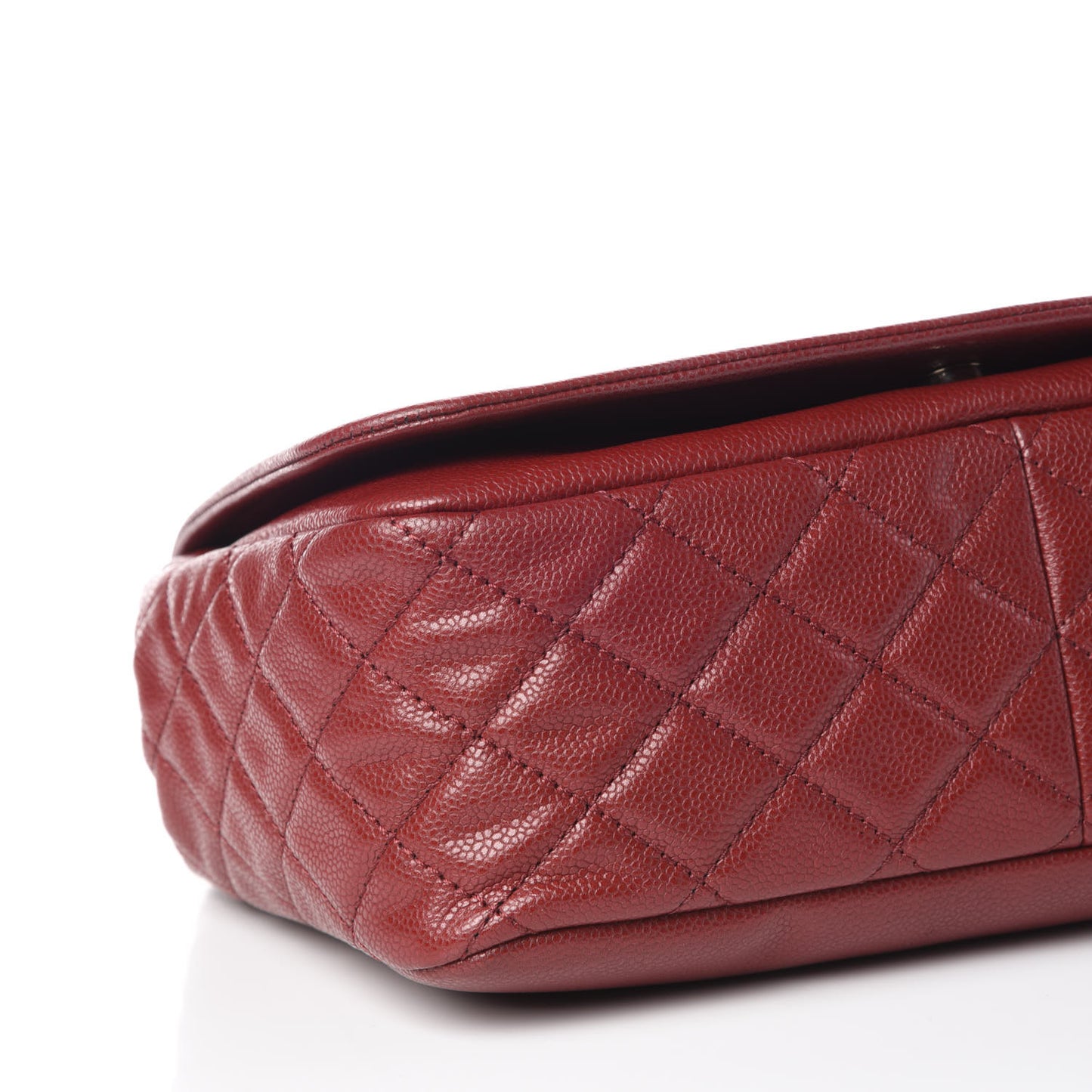 Caviar Large Timeless CC Flap Dark Red