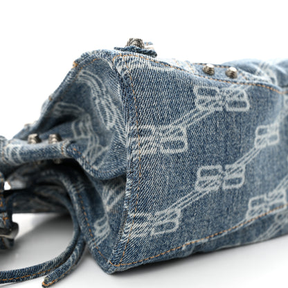 Balenciaga Denim BB Monogram Neo Cagole Handbag XS Blue 8 of 11