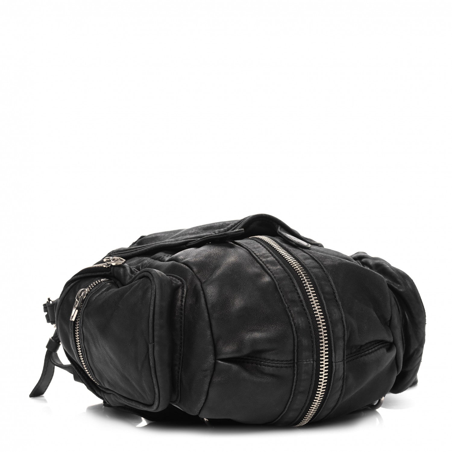 Alexander Wang Lambskin Marti Backpack Bag Washed Black Rhodium Hardware 3 of 14