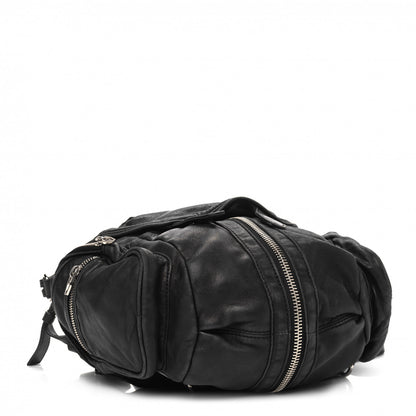 Alexander Wang Lambskin Marti Backpack Bag Washed Black Rhodium Hardware 3 of 14
