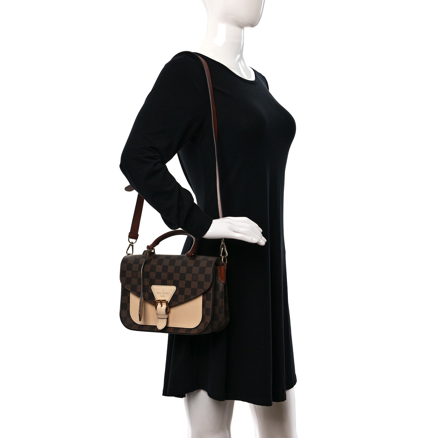 Louis Vuitton Damier Ebene Beaumarchais Creme 3 of 12