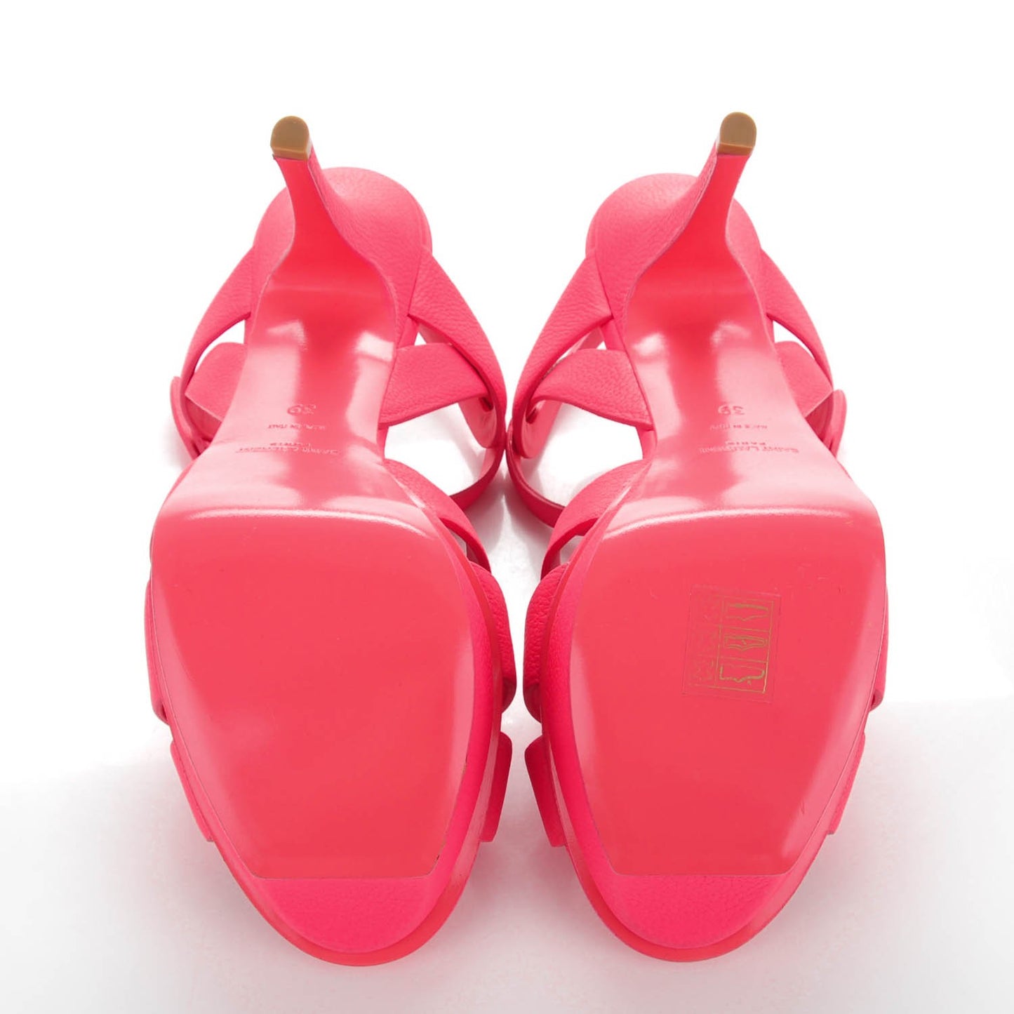 Grained Calfskin Tribute 75 Platform Sandals 39 Rose Clair