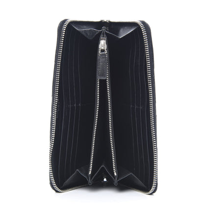Saint Laurent Calfskin Matelasse Chevron Monogram Zip Around Wallet Black 5 of 8