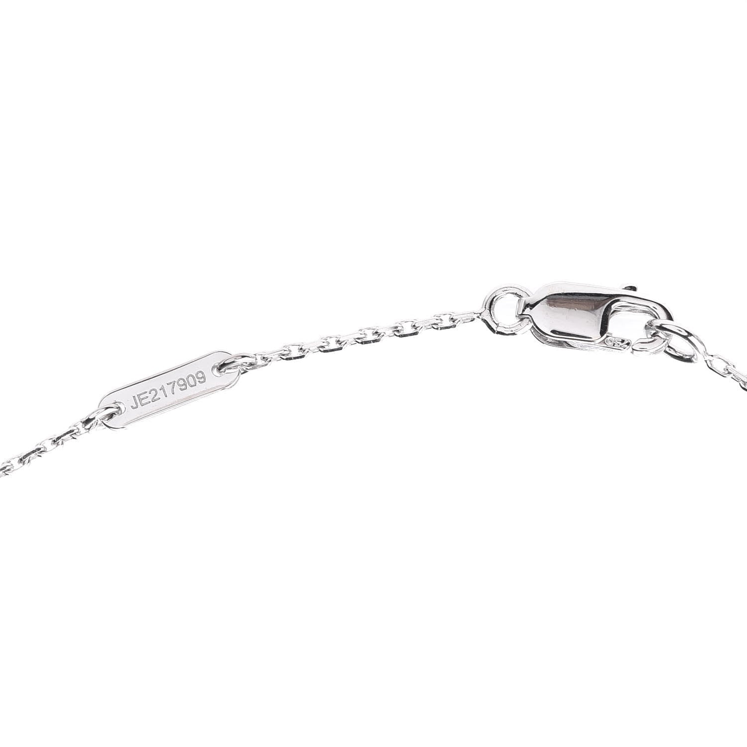 Van Cleef & Arpels 18K White Gold Turquoise Sweet Alhambra Butterfly Pendant Necklace 4 of 5
