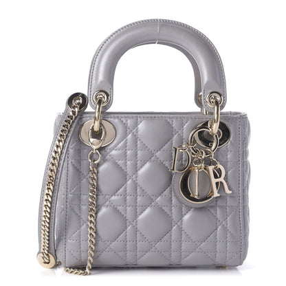 Christian Dior Lambskin Cannage Mini Lady Dior Grey 1 of 10