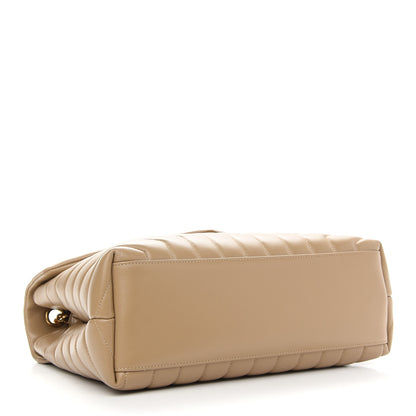Saint Laurent Calfskin Y Quilted Monogram Medium Loulou Chain Satchel Dark Latte 4 of 9