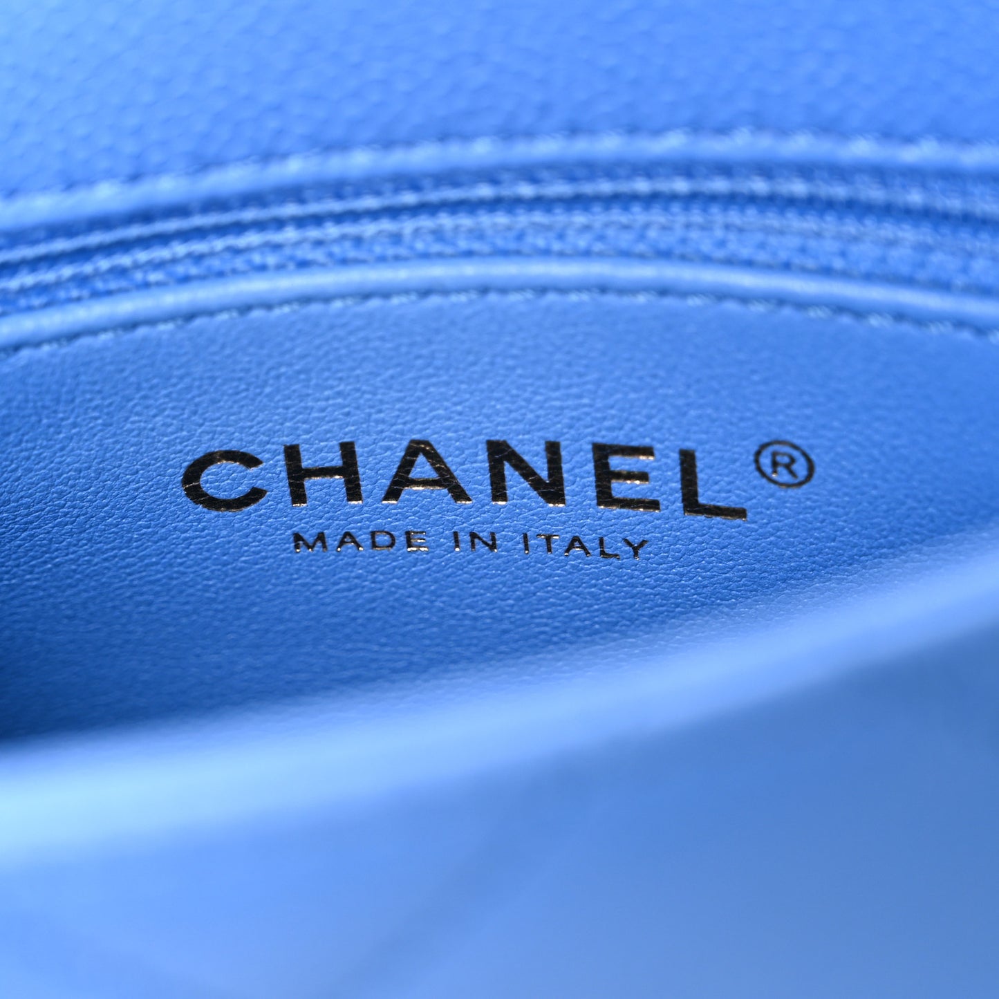 Caviar Quilted Mini Sweetheart Flap Blue