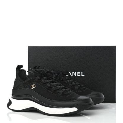 Chanel Velvet Calfskin Mixed Fibers CC Sneakers 40.5 Black 9 of 9