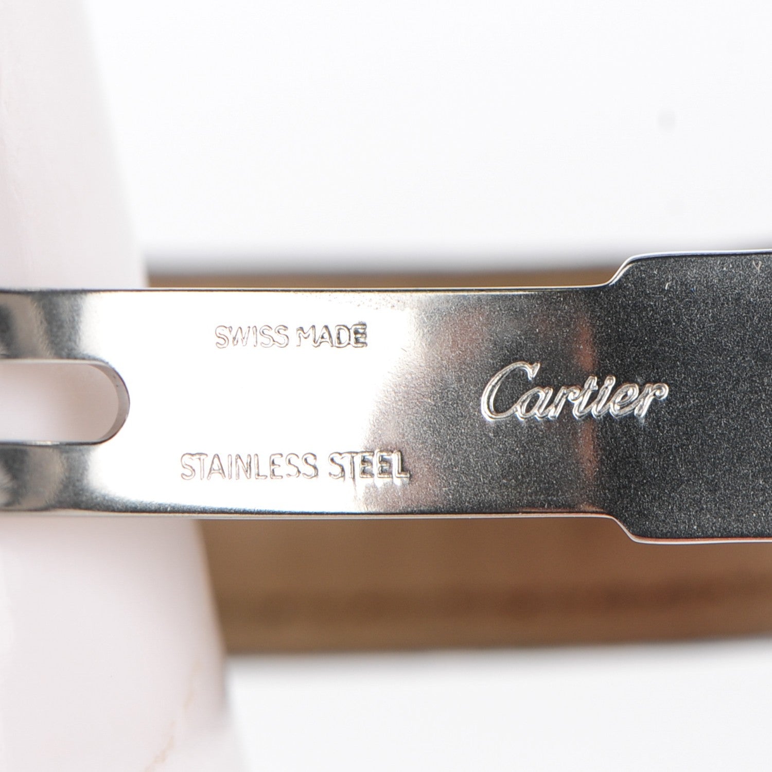 Cartier Sterling Silver Alligator 20mm Must de Cartier Tank Quartz Watch Blue 9 of 10