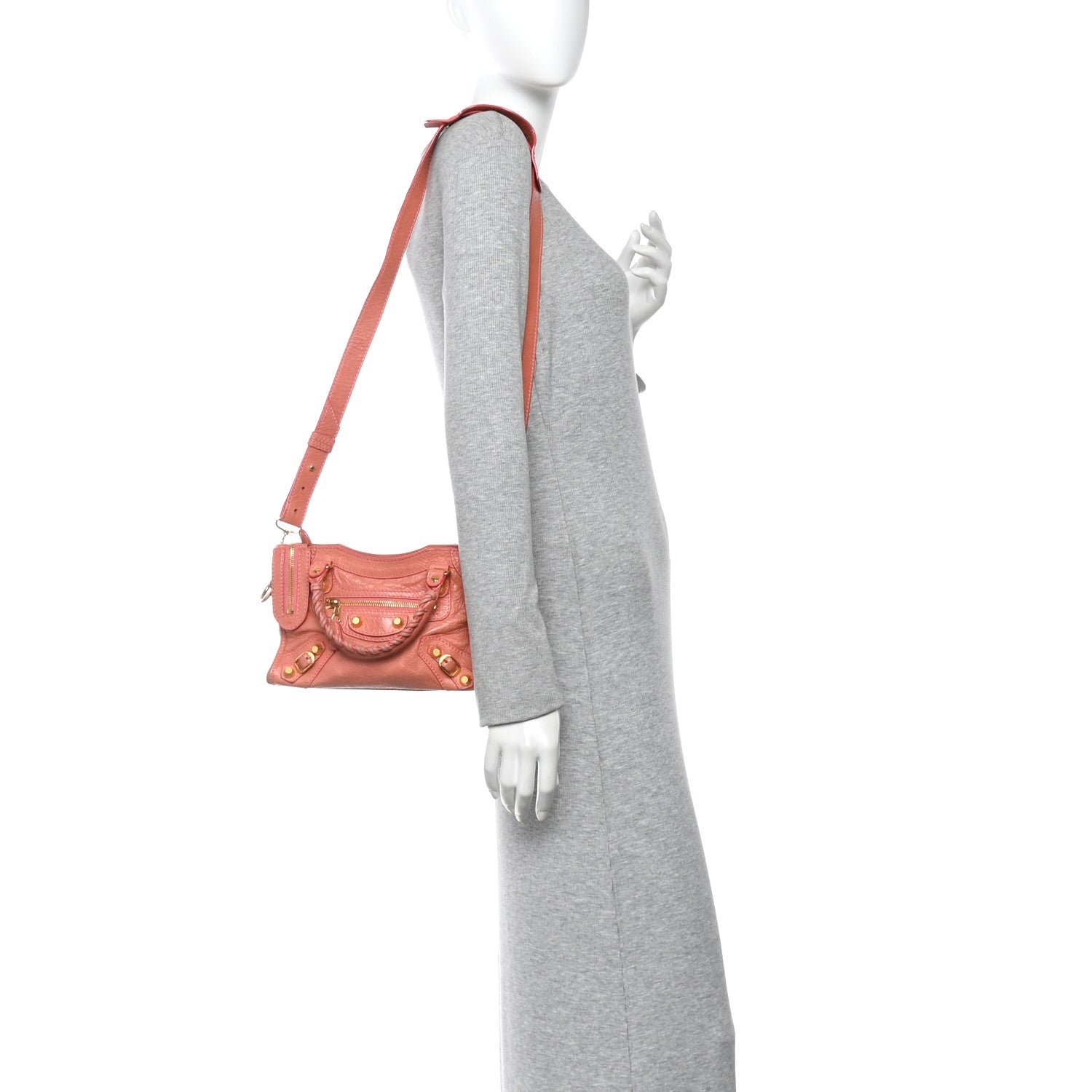 Balenciaga Agneau Giant 12 Gold Hardware Mini City First Rose