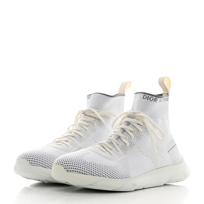 Christian Dior Technical Knit Mens B21 High Top Sneakers White Grey 3 of 13