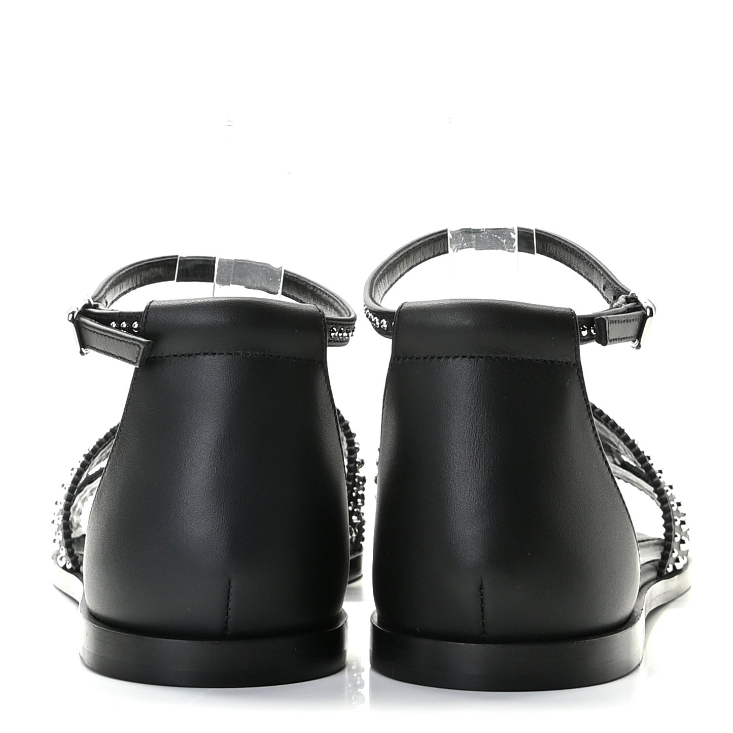 Calfskin Studded Santorini Sandals 38 Black