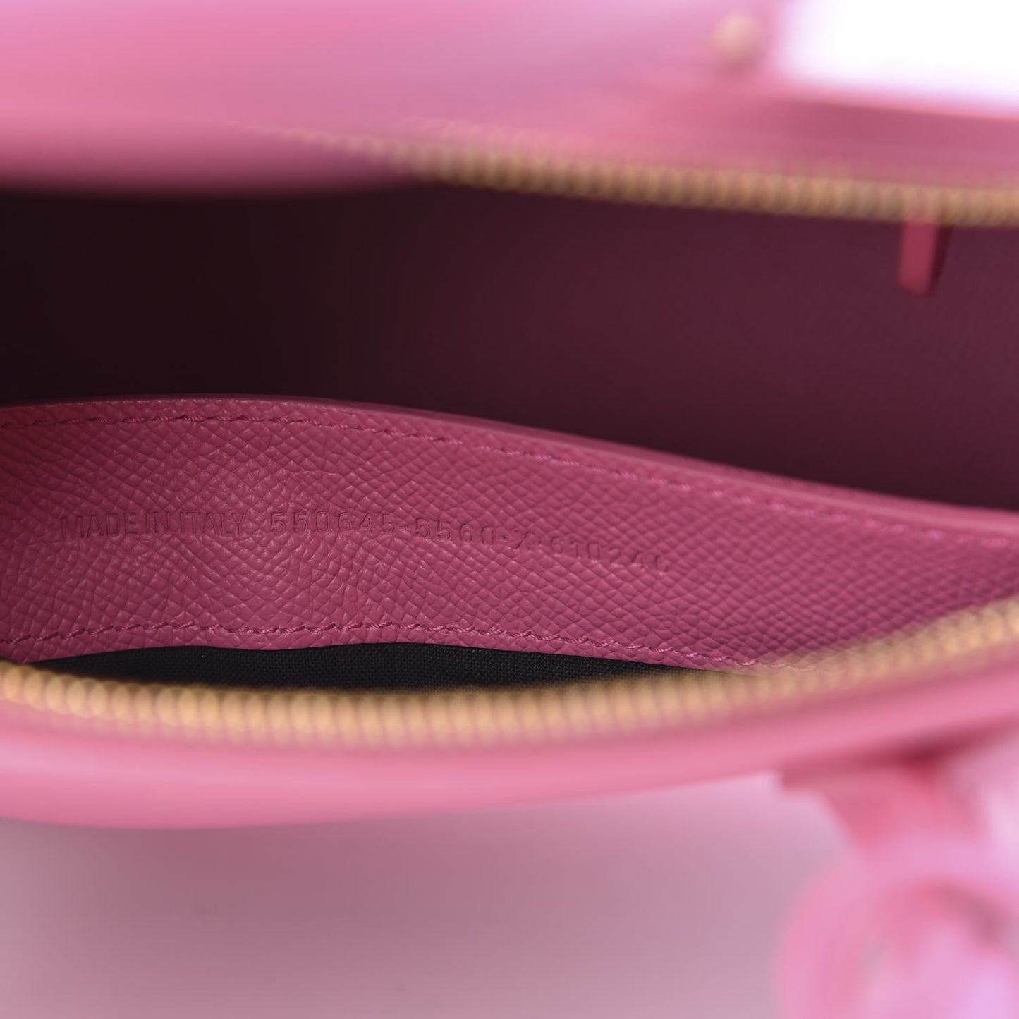 Signature Grained Calfskin S Ville Top Handle Bag Rose Bubblegum Black