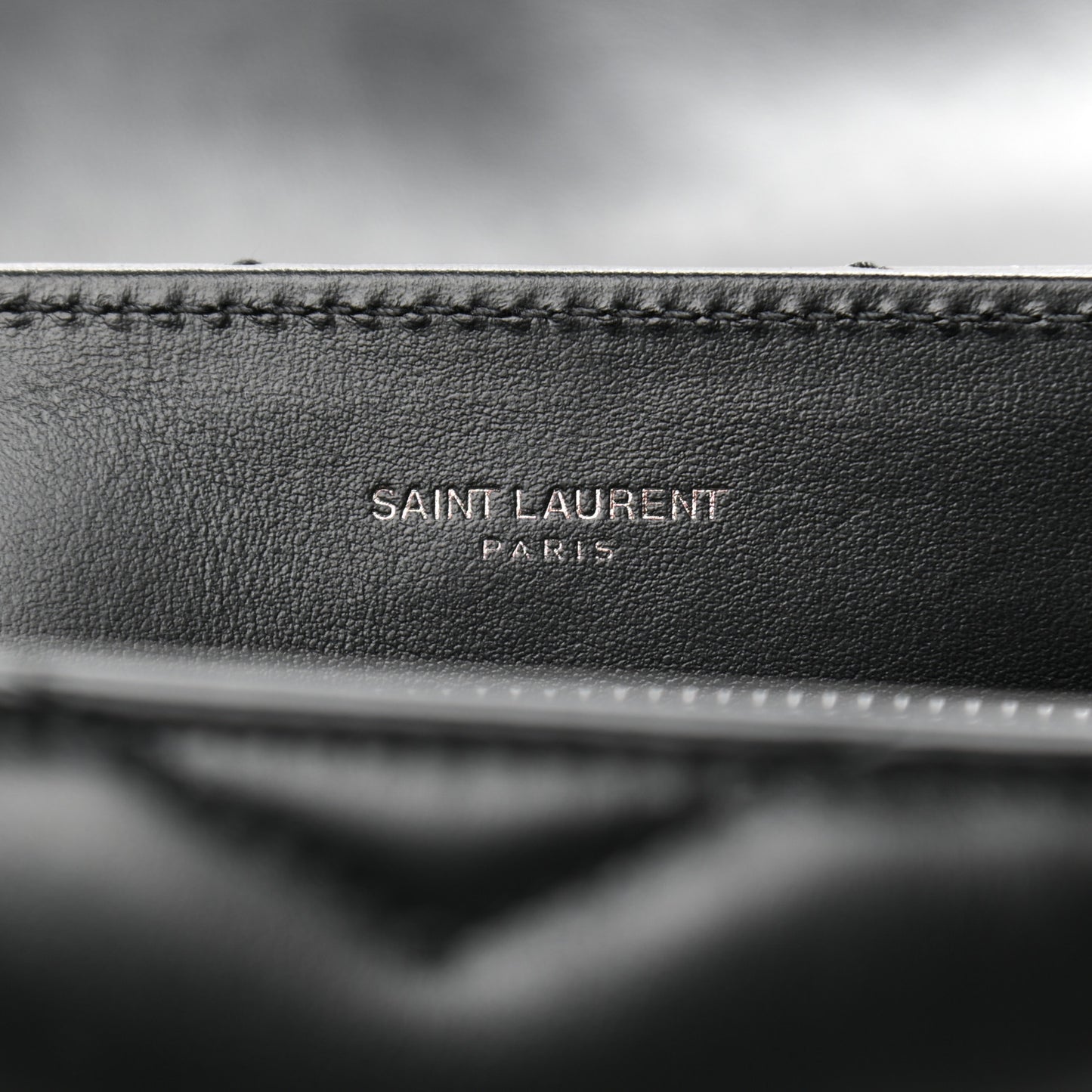 Calfskin Y Quilted Monogram Small Loulou Chain Satchel Black