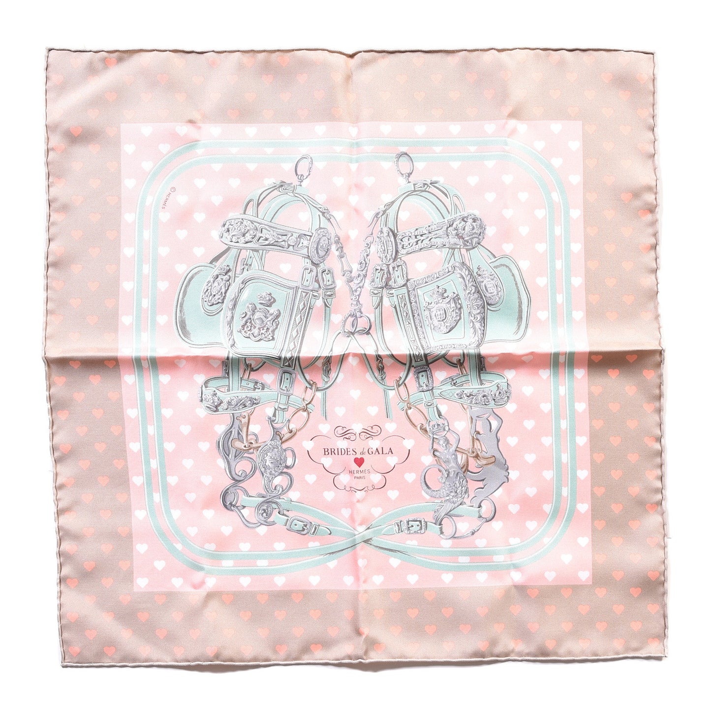 Silk Brides De Gala Love Pocket Square Beige Rose Dragee Vert Amande